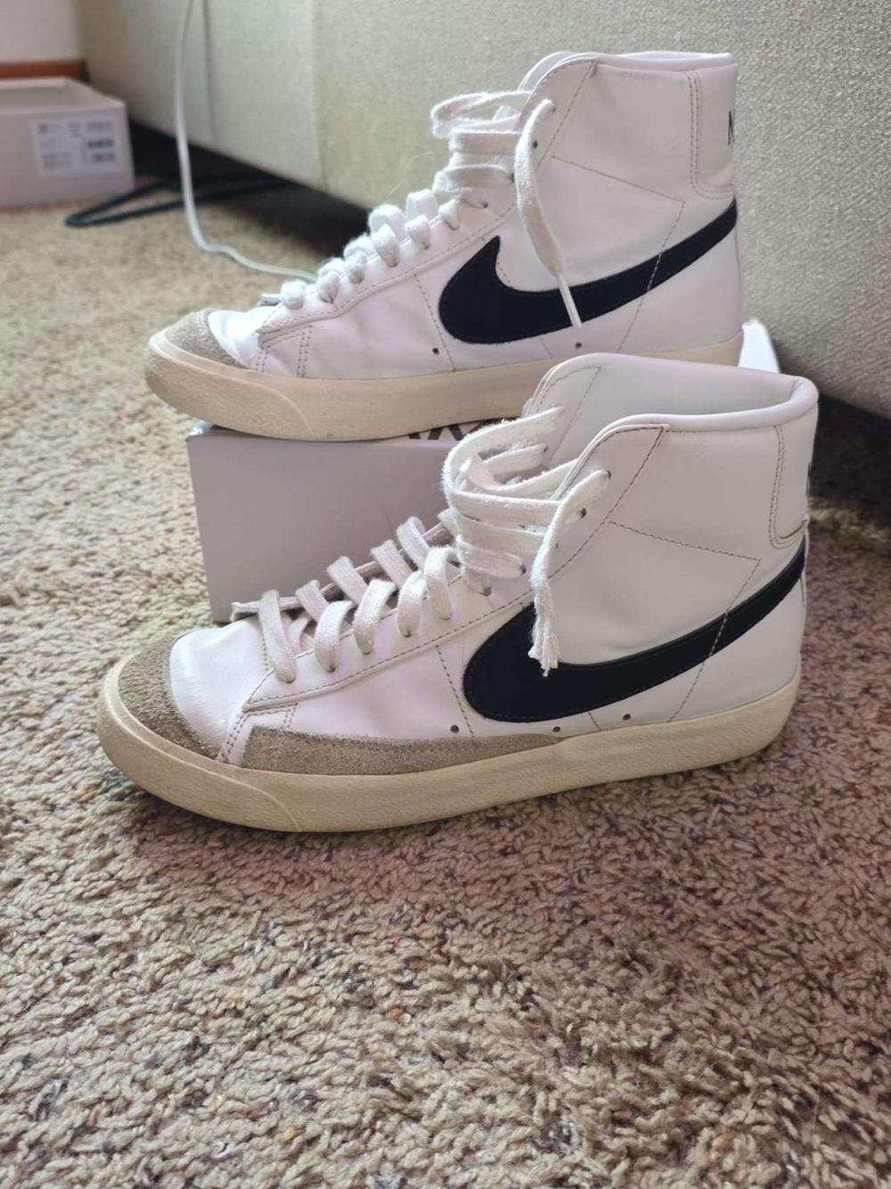 Nike Women’s White High-Top Blazers with Black Swoosh